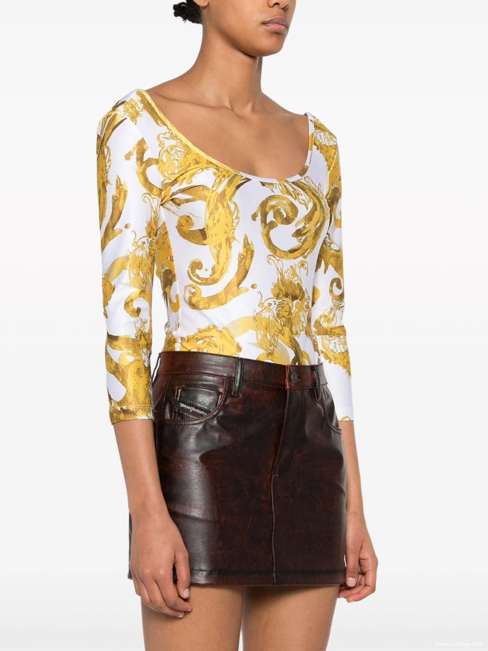 Affordable Watercolour Couture Couture Women Jeans bodysuit Versace 0810